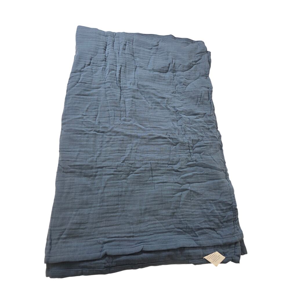 OEKO TEX Certified Bamboo Blend Twin Flat Sheet Slate Blue 66x88in